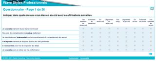 Exemple de question normative Saville Wave Professional Styles