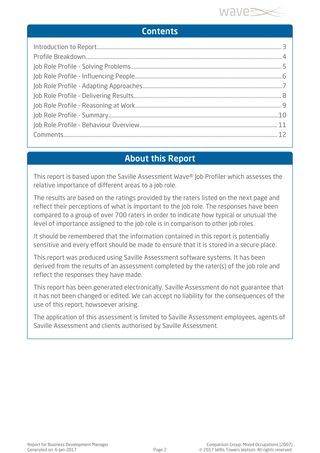 Saville Wave Job Profiler - Exemple de rapport page 2